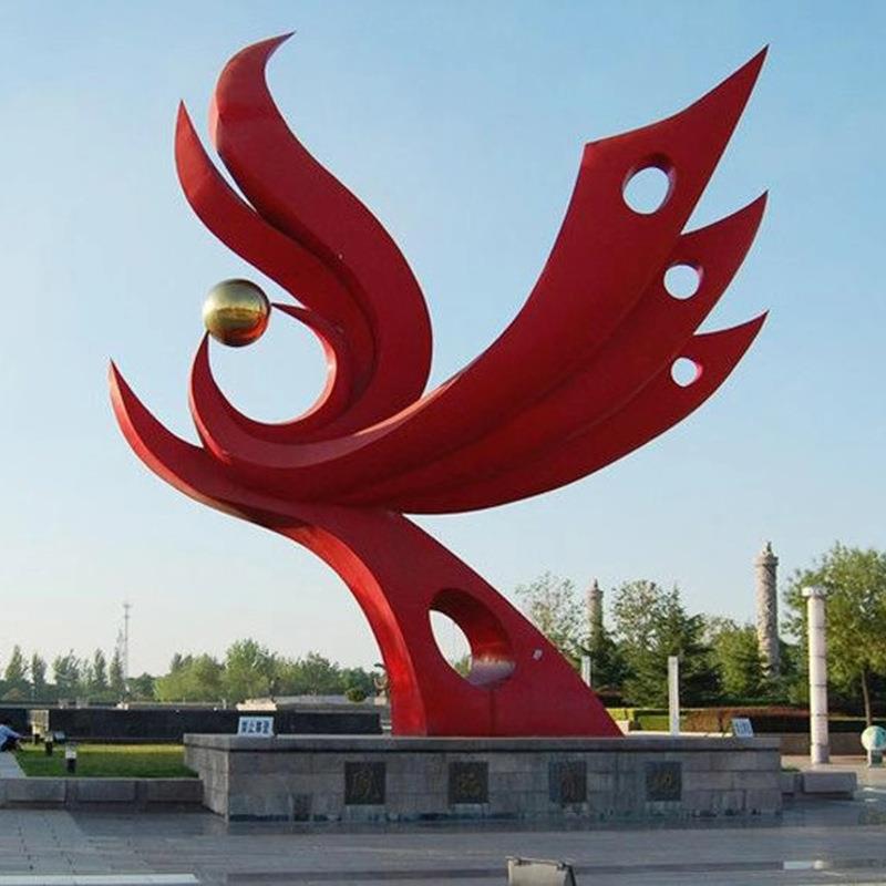 户外大型镜面雕塑摆件城市景观雕塑多种样式不锈钢雕塑厂家制作