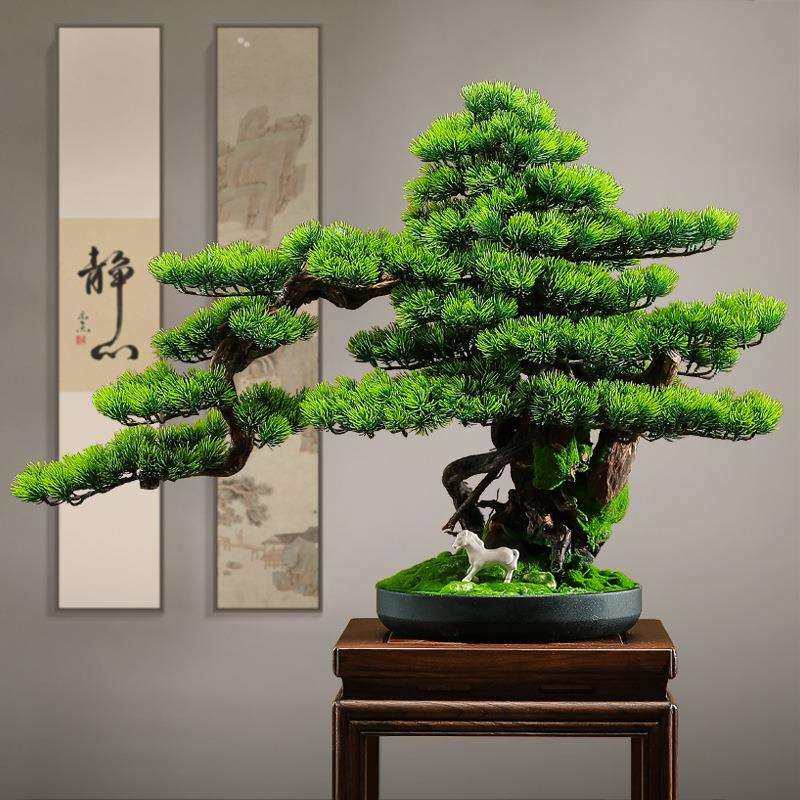 中式仿真迎客松绿植造景摆件客厅盆景办公室室内盆栽玄关桌面装饰,农机/农具/农膜,播种栽苗器/地膜机,淘宝优惠券,粉丝福利购,淘宝优惠卷