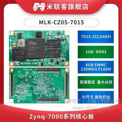 米联客MLK-CZ05-7015-485核心板ZYNQ 7000 IO=204个 GTP=4对