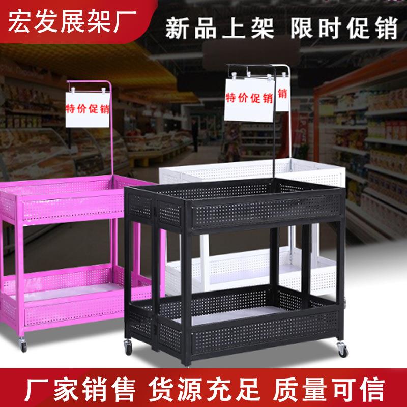 服装店促销车甩货车超市花车移动货架车售柜展示架促销台折叠货架