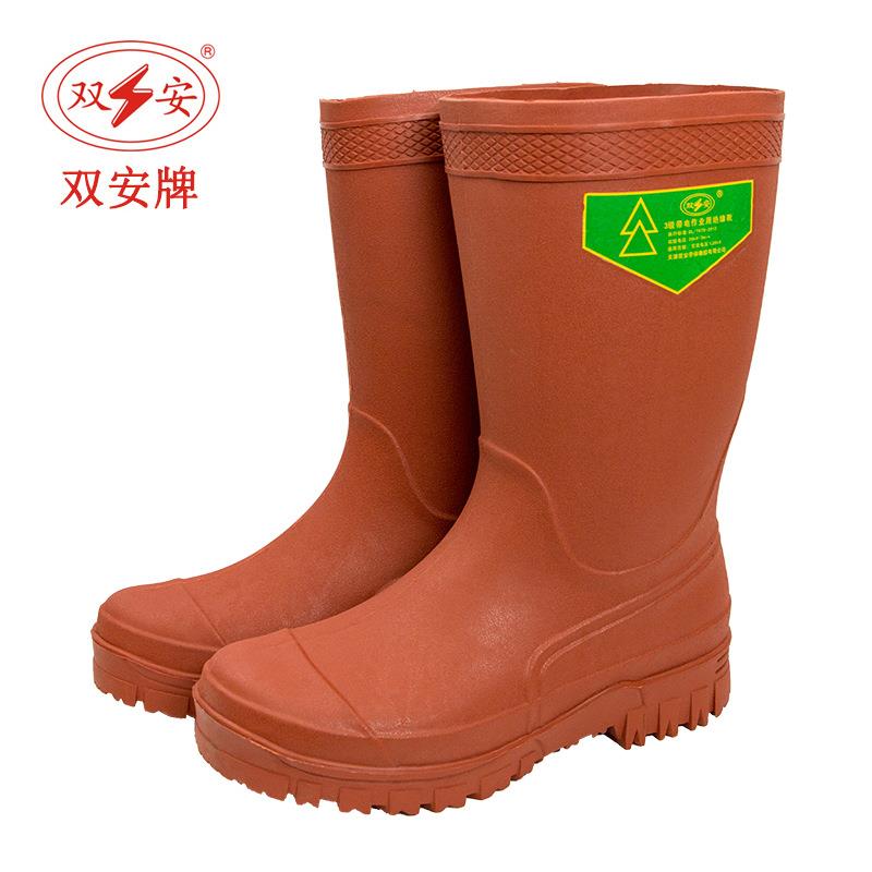 双安牌30KV绝缘靴3级带电作业用橡胶靴耐压20KV防触电