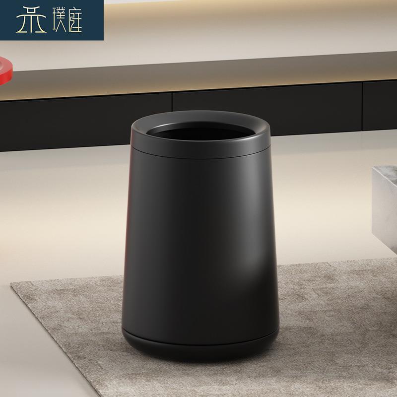 不锈钢垃圾桶家用客厅卫生间轻奢简约现代酒店客房双层高档跨境桶