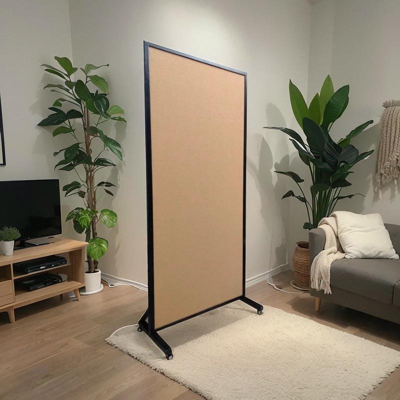 可移动软木板照片墙背景板软木板万向轮支架展示架学校落地公告板