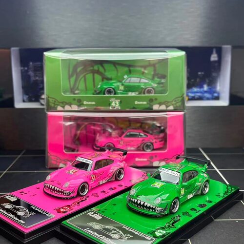 原厂定制版1:64保时捷911 RWB993魔爪砖叔汽车模型合金限量版车模