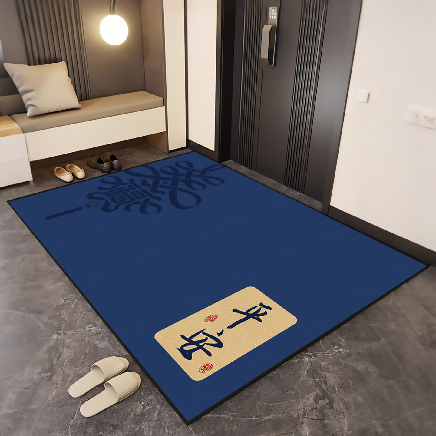 2025入户门专用地垫蓝色高级进门地毯大门门口玄关耐脏脚垫可定制,居家布艺,入户地垫,淘宝优惠券,粉丝福利购,淘宝优惠卷