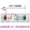 飞雕86型G香槟金一开多控中途三控开关三联双联双控家用单开面板