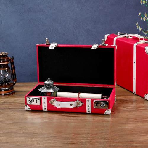 拍照道具箱大容量储物箱橱窗陈列装饰箱复古皮革手提箱家用收纳箱