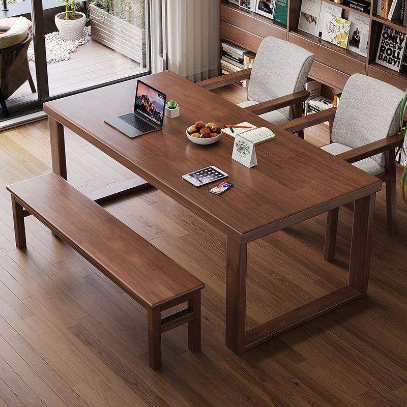 客厅大长书桌实木长条大板桌家用办公桌工作台书房亲子阅读学习桌