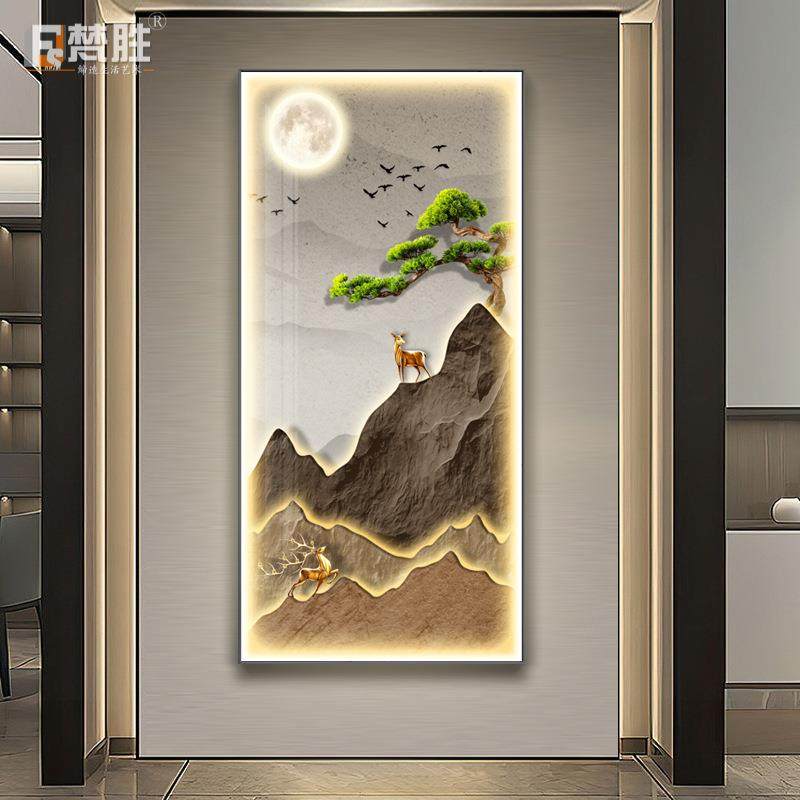 现代简约装饰画挂钟玄关装饰画钟表客厅走廊过道墙画挂钟网红钟