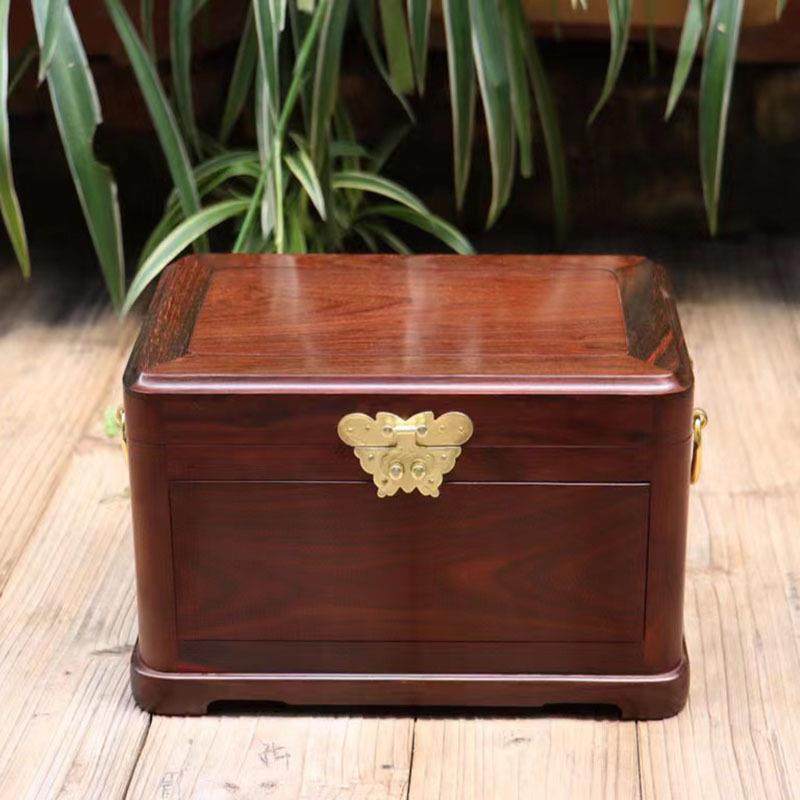 大红酸枝收纳盒双层首饰盒仿古婚庆嫁妆箱陪嫁用品高档实木首饰箱