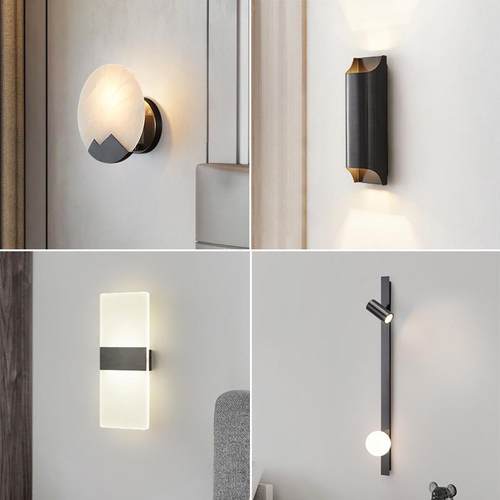 全铜现代简约壁灯客厅卧室床头灯饰北欧过道楼梯玄关室内灯具