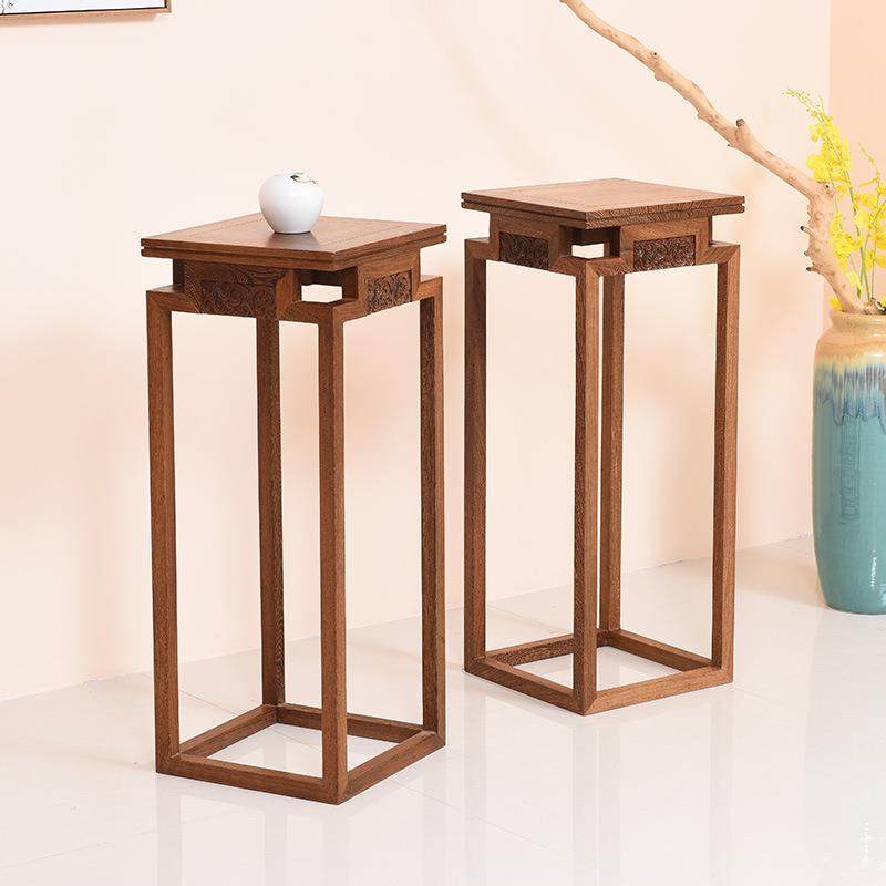 艺铭天下红木家具鸡翅木花架花几盆景架实木中式仿古简约高花架