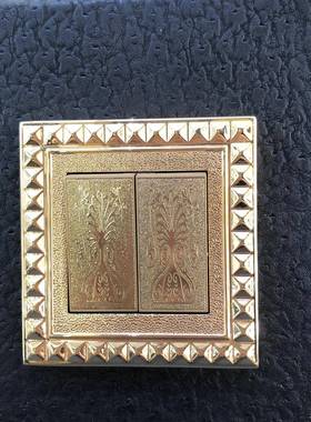 出口直销86型欧式英式新中式别墅全铜面板镀金复古翘板开关