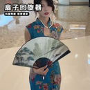 扇子回旋器飞扇子腰部旋转绕圈耍帅神器古风自动伸缩舞台表演道具