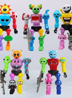 节奏盒子机器人sprunki手办玩具关节可动拼装游戏变形模型摆件