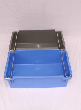 承德山西620g*380*205斜插式铁耳箱 2#蓝色铁耳长箱 塑胶铁耳箱