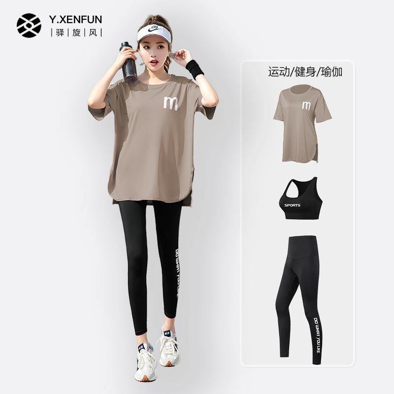 羽毛球瑜伽健身服套装女运动跑x步健身房大码胖mm遮肚显瘦宽松韩