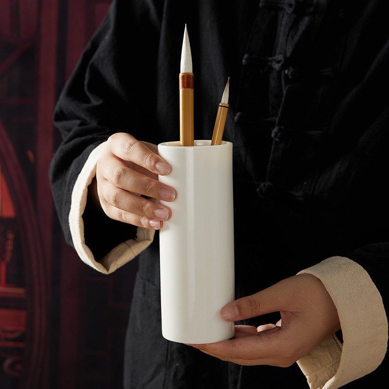 陶瓷笔筒毛笔笔桶书房办公室创意古简约文房四宝书法收纳毛笔摆件,文具电教/文化用品/商务用品,文房四宝,淘宝优惠券,粉丝福利购,淘宝优惠卷