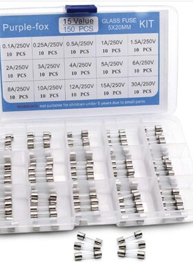 28 Value310件快速吹制玻璃保险丝组合套件5x20 6x30 250V0.5-30A