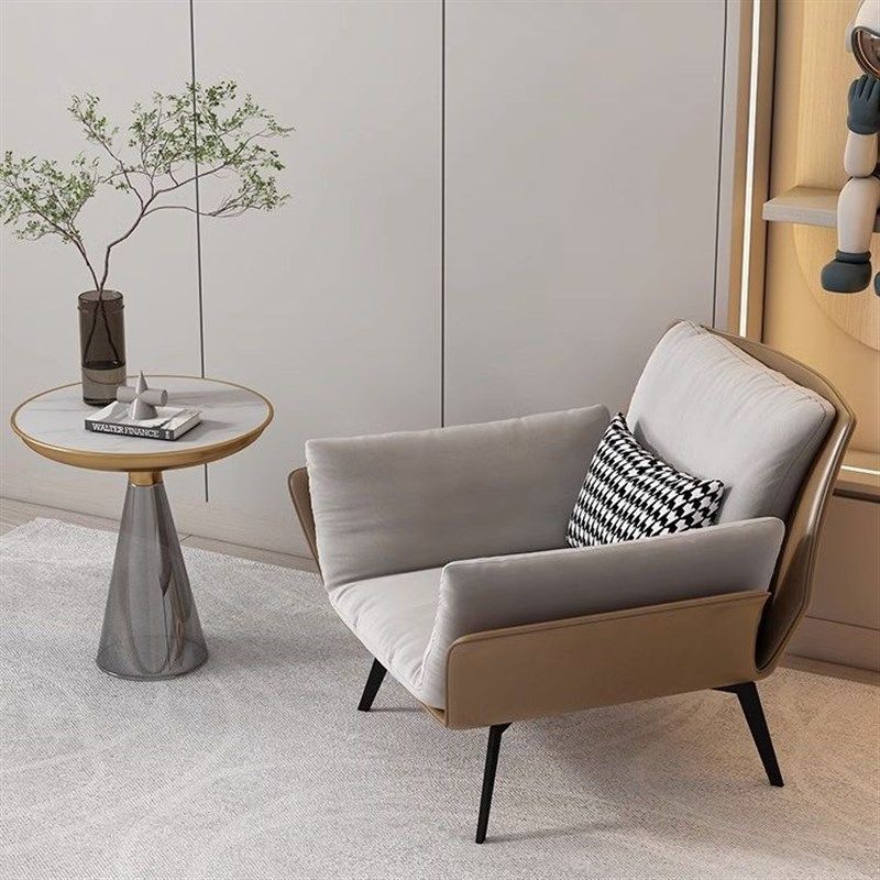 意式轻奢单人沙发客厅阳台书房休闲沙发椅网红极简单人沙发,住宅家具,沙发椅,淘宝优惠券,粉丝福利购,淘宝优惠卷