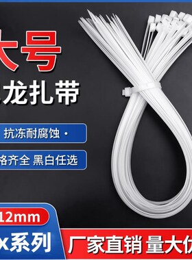 尼龙扎带12*00mm塑料自锁式尼龙扎N带扎线带白色扎带黑色