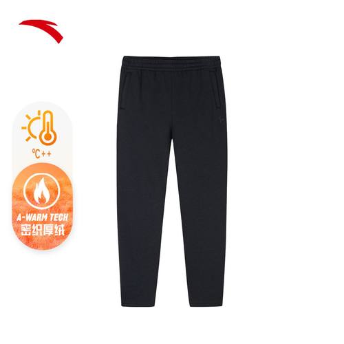 安踏加绒长裤男子冬针织休闲卫裤