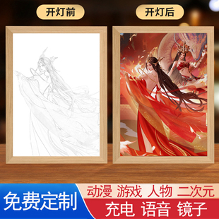 美杜莎灯光画斗破苍穹彩鳞动漫二次元 饰摆件小夜灯镜子 周边手办装