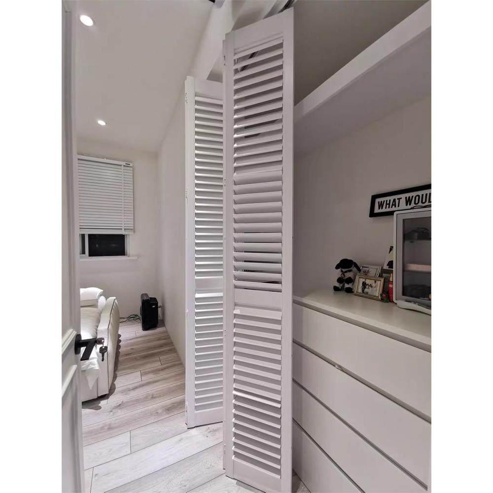 定制实木百叶门窗透气窗帘免打孔折叠门拉门移门活动真百叶隔断