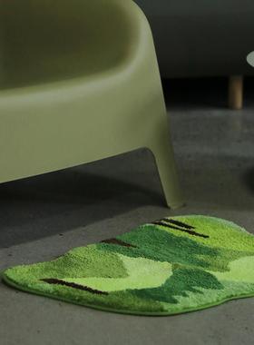 我家有个植物园入户绒地垫吸水防滑绿色创意风宠物高级感卧室地毯