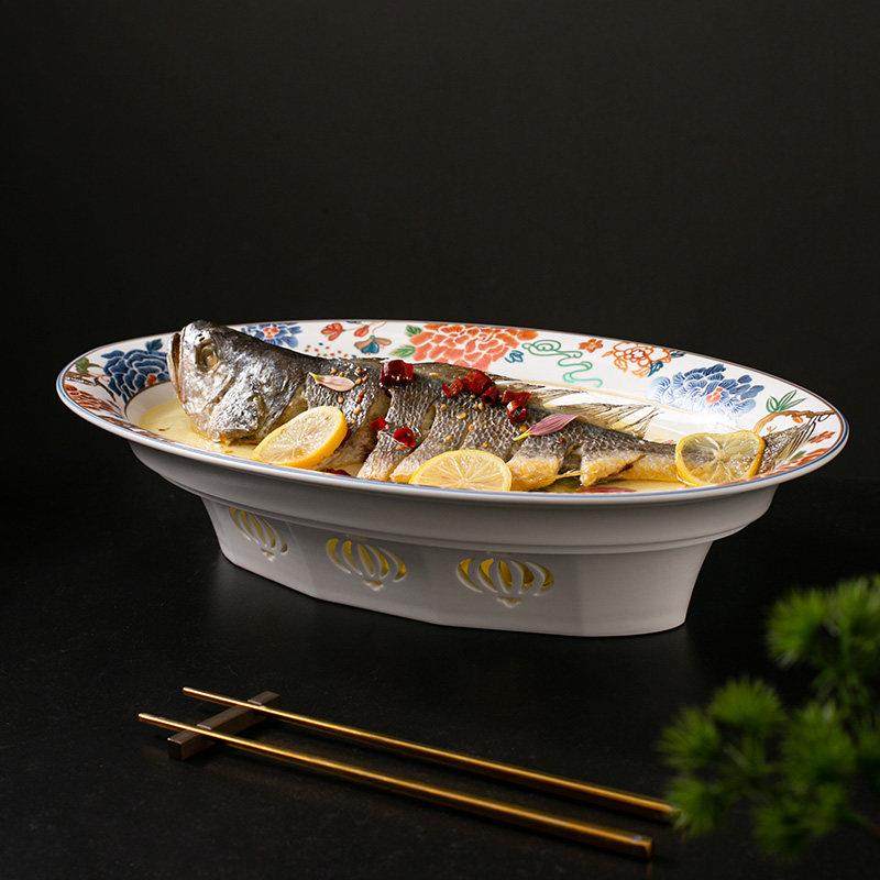 ｜苏绣｜《六角亭鱼盘炉套》酒店会所陶瓷剁椒鱼头盘干锅加热明炉,餐饮具,盘,淘宝优惠券,粉丝福利购,淘宝优惠卷