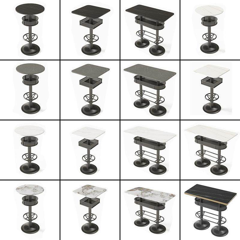 定制酒吧散台桌子音乐餐厅岩板大理石清吧高吧酒吧高脚桌子椅组合