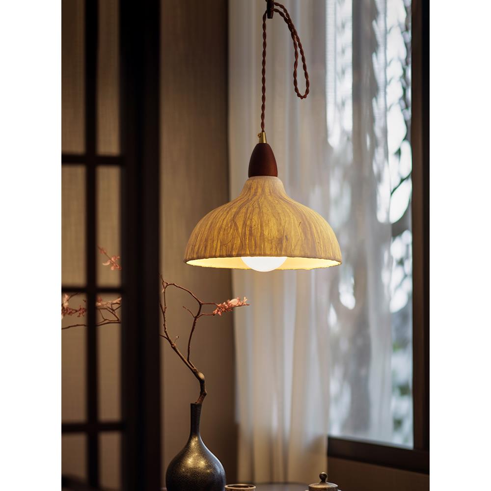侘寂风手工宣纸吊灯中古禅意餐厅茶室民宿吧台咖啡店装饰艺术灯具