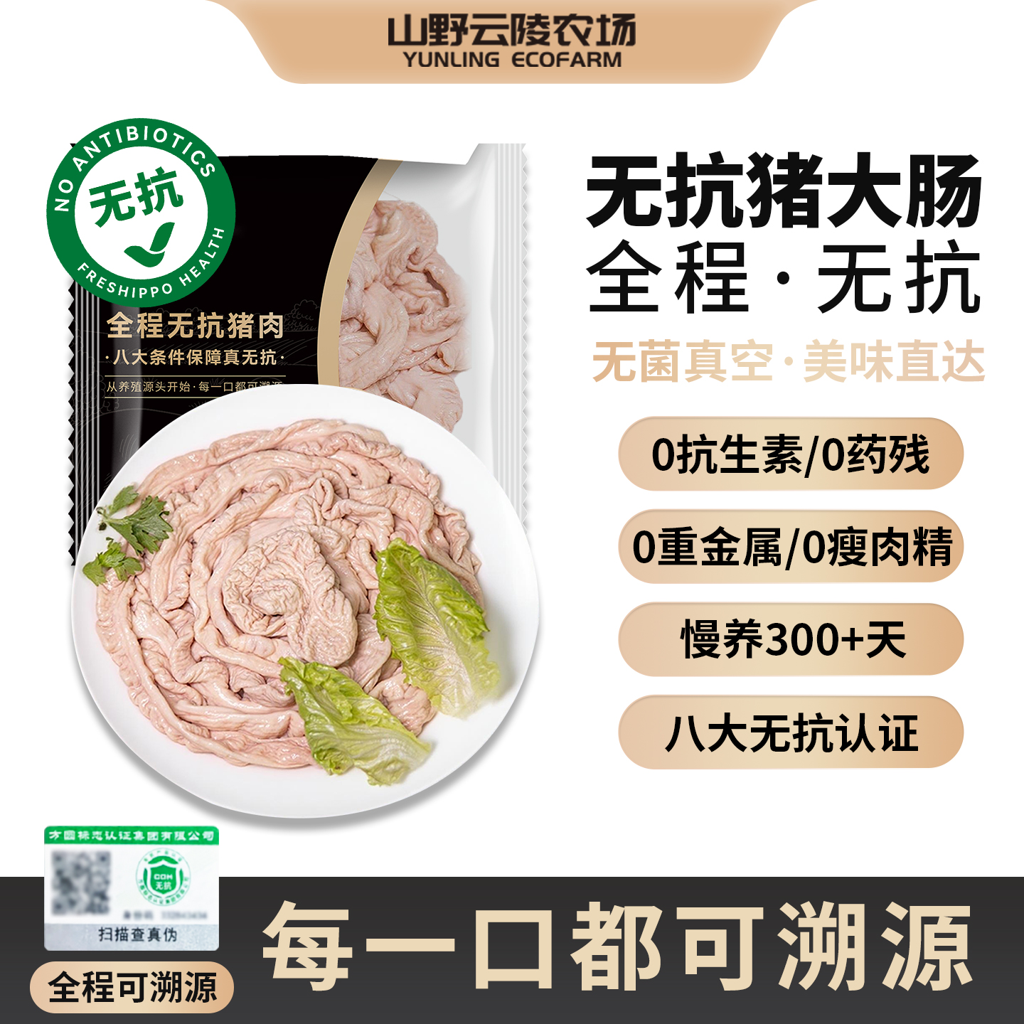 云陵新鲜现杀黑猪肉大肠