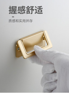 锌合金简约移门抽屉床头柜暗扣平拉手隐形明装橱柜衣柜门暗拉手
