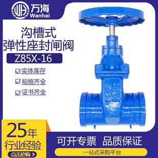 Z85X-16沟槽闸阀排水管道系统沟槽闸阀 消防暗杆沟槽弹性座封闸阀
