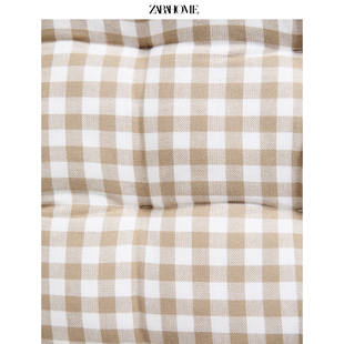 41238009710 染色线格纹设计柔软棉质椅子系带靠垫坐垫 Home Zara
