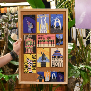 1200bookshop广州地标系列明信片旅游纪念品城市旅行风景手绘卡片