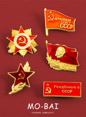 苏联胸章列宁胸针苏联麦穗五角星纪念镰刀锤子社会主义cccp徽章男