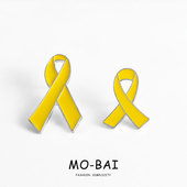 平安归来黄色丝带胸针祈祷祝福标识公益活动宣传标志胸牌金属徽章