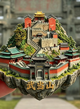【湖北武当山冰箱贴】湖北名山国风旅游打卡纪念品文创磁贴摆件潮