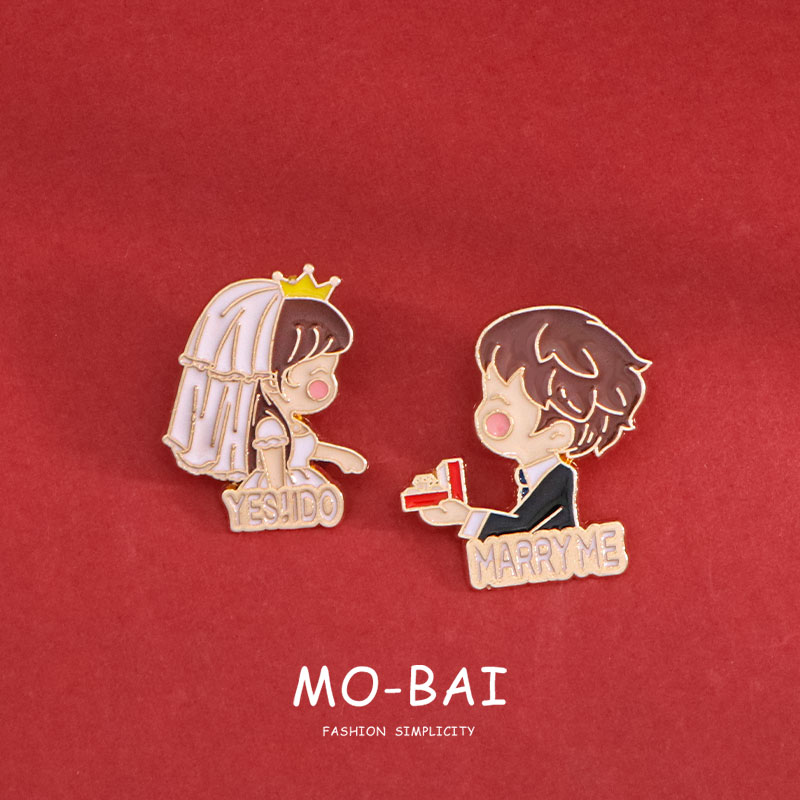 求婚新郎新娘胸针饰品