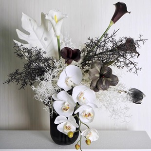 客厅插花餐桌花摆件轻奢高级感手感马蹄莲彷真花假花手捧花花束