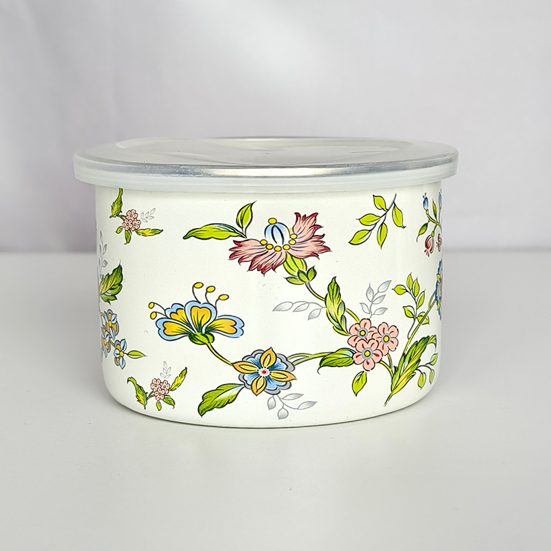 搪瓷保鲜碗搪瓷碗带盖冰碗冰箱保鲜碗猪油盆饭碗保鲜盒汤碗