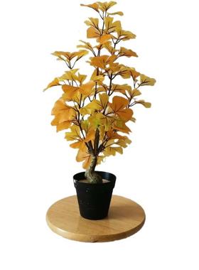 仿真绿植盆栽塑料杆树脂60cm150cm 180cm黄色银杏小盆栽