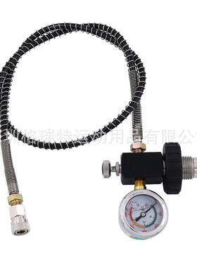 G5/8潜水气瓶充气大转小黑色方块DIN接头36英寸300Bar高压管