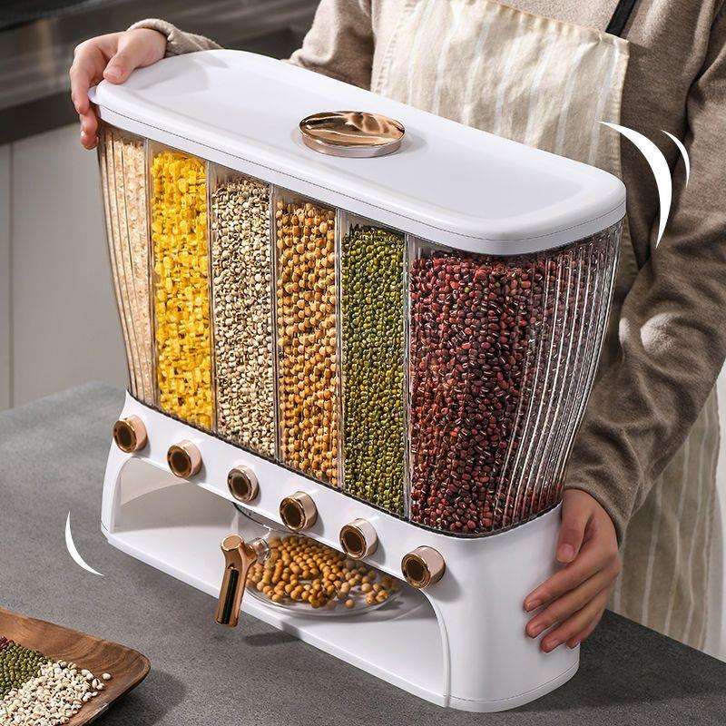 分格杂粮米桶多功能家用密封防虫防潮大米收纳盒粮食储存罐佳泰