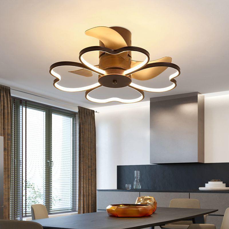 网红款2024年新款吊扇灯简约卧室风扇灯餐厅风扇灯一体家用