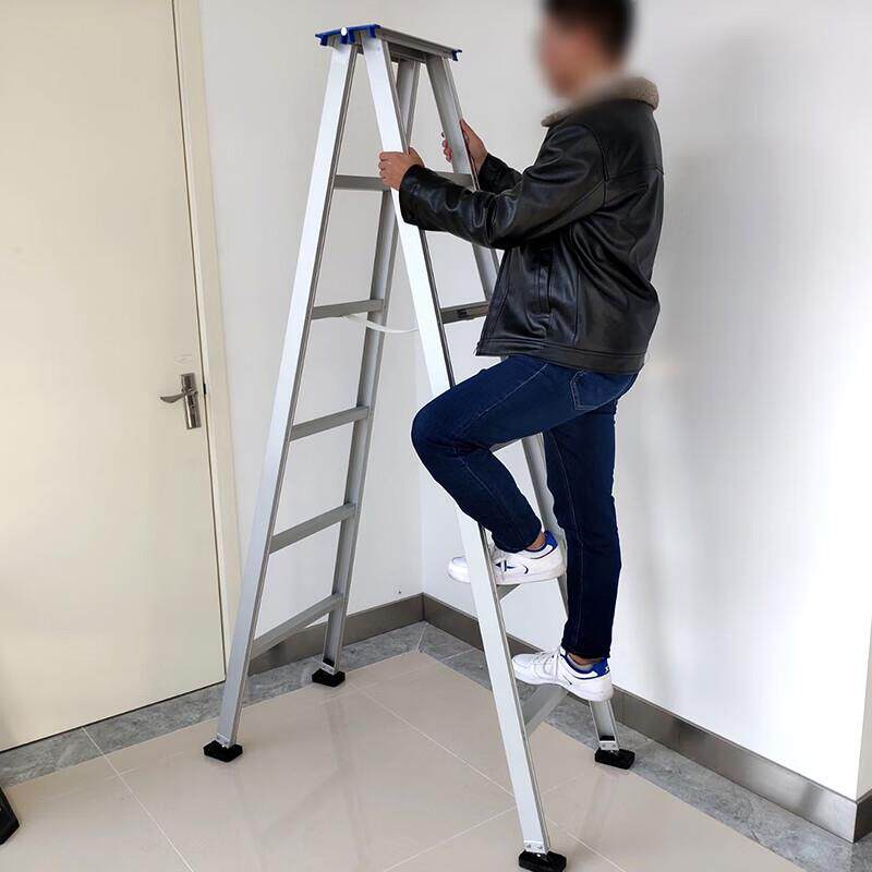 登月 人字合页梯 2M 工程用双面梯叉梯广告梯 折叠梯便携折叠加厚
