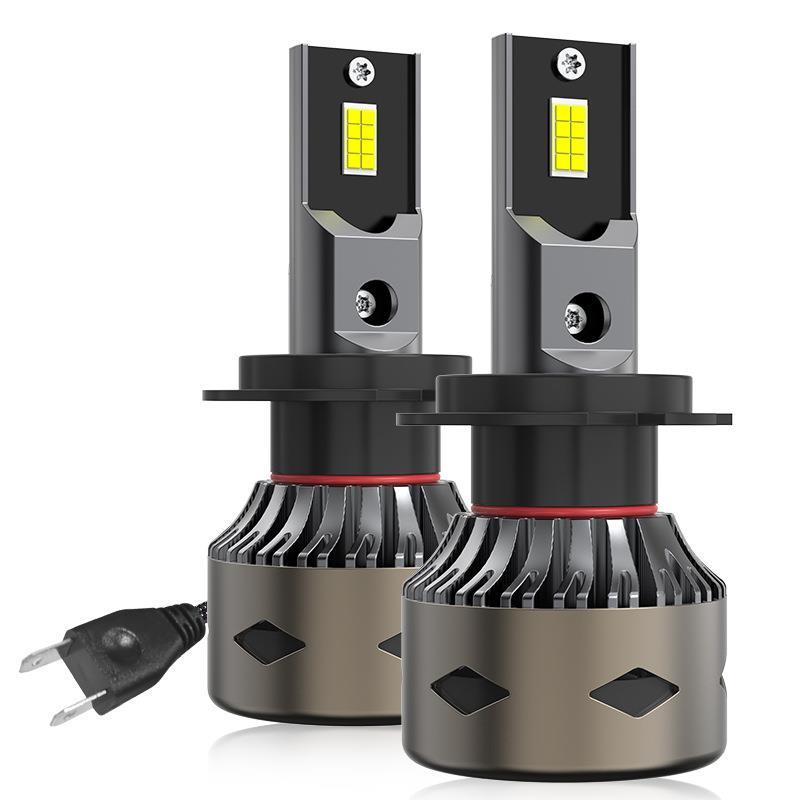2PCS超亮LED汽车前大灯灯泡H11H4H1超聚光H7强白光6500K 即插即用