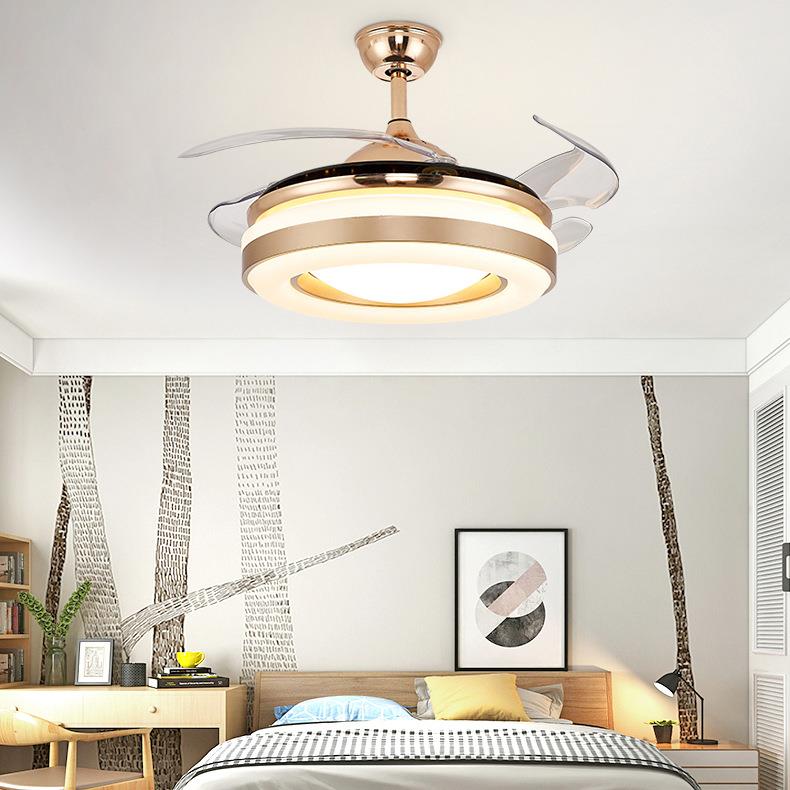 客厅吊扇大风力隐形家用led吊扇灯卧室餐厅风扇灯带灯电扇吊灯具